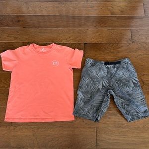 Boys Southern Tide shirt (XL 16) and GAP Tropical shorts (XXL 14-16)